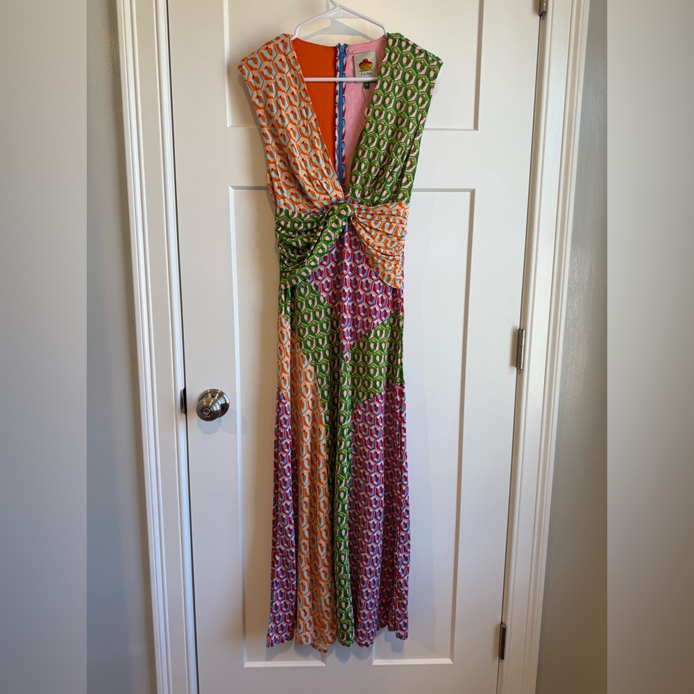 FARM Rio Multicolor Twist Front Maxi Dress
